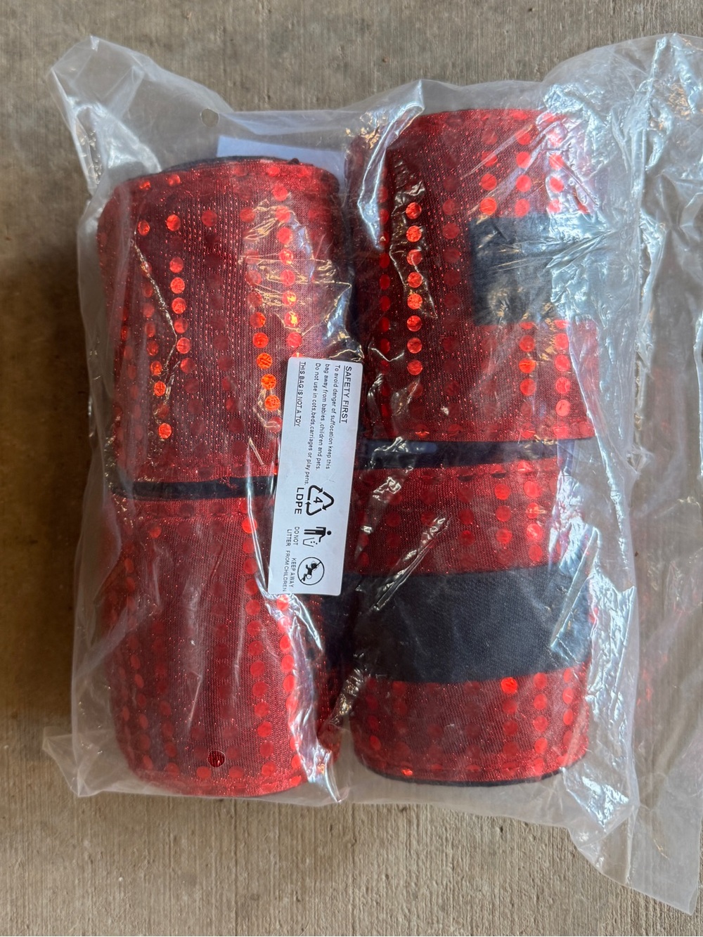 Red Sequin Sparkle Polo Wraps
